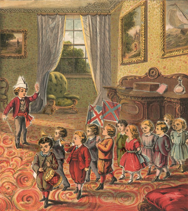 Børn leger soldater af English School