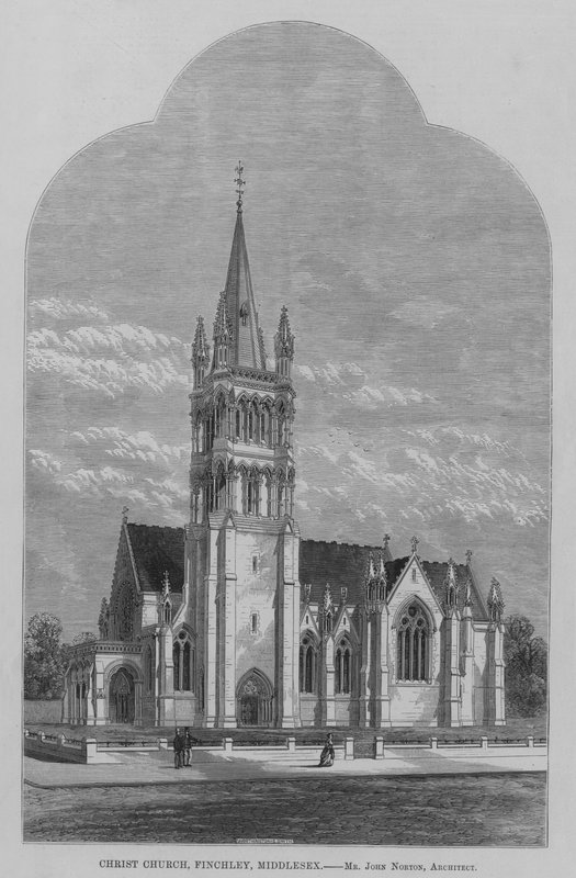 Christ Church, Finchley, Middlesex (gravering) af English School