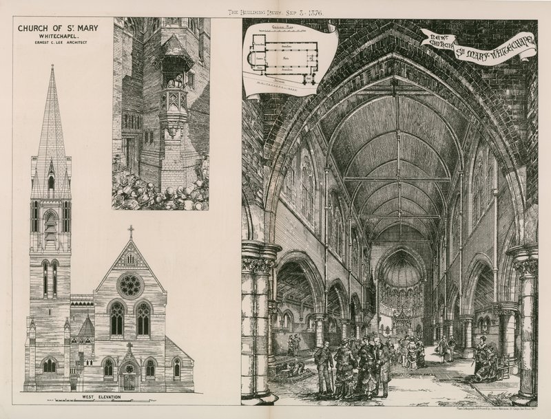 St Mary-kirken i Whitechapel af English School