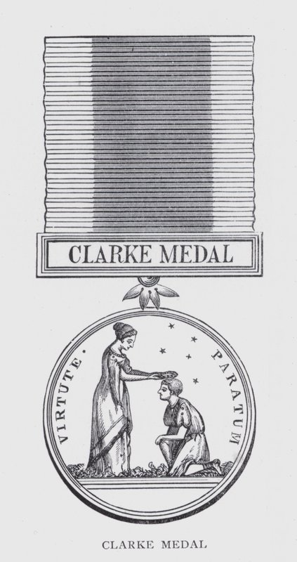 Clarke-medalje (litho) af English School
