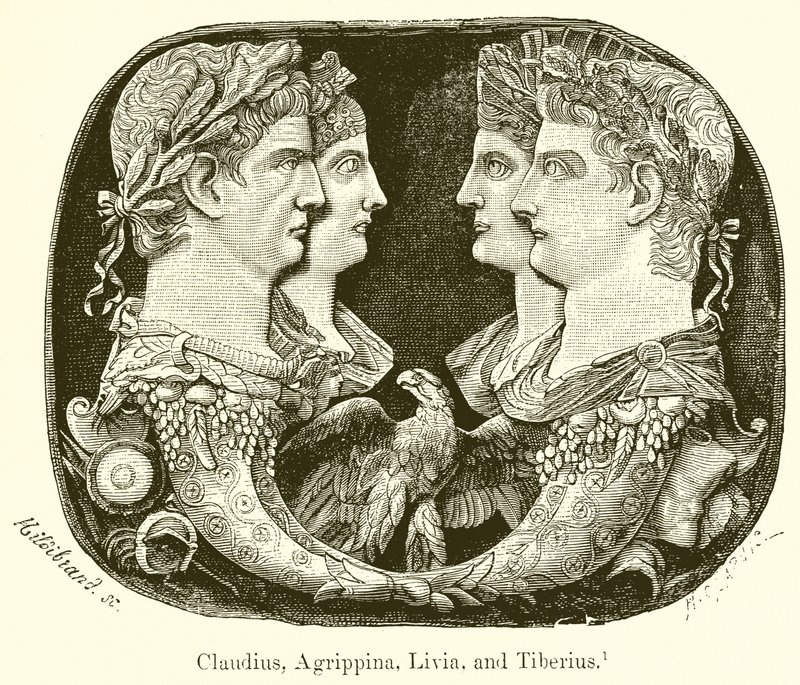 Claudius, Agrippina, Livia og Tiberius af English School