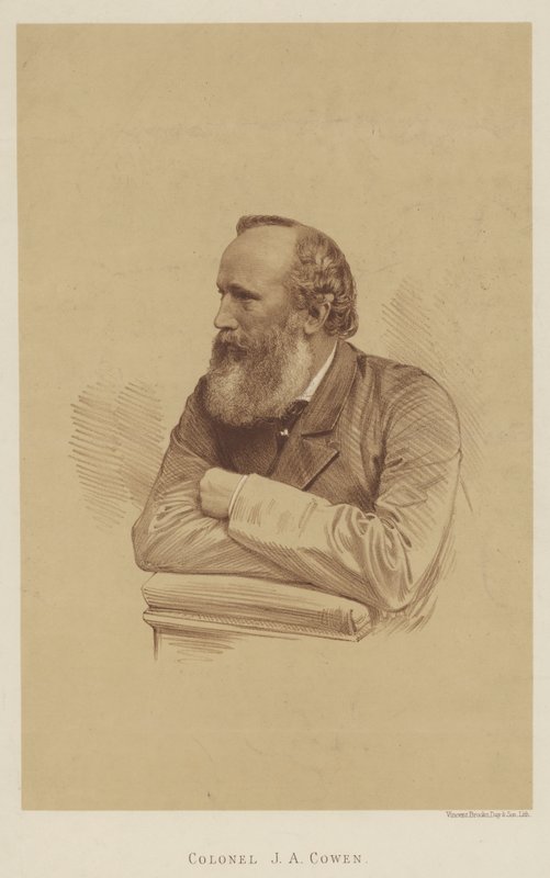 Oberst JA Cowen (litho) af English School