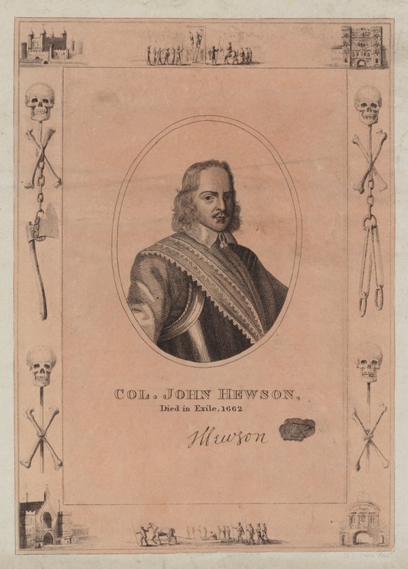 Oberst John Hewson, døde i eksil, 1662 af English School