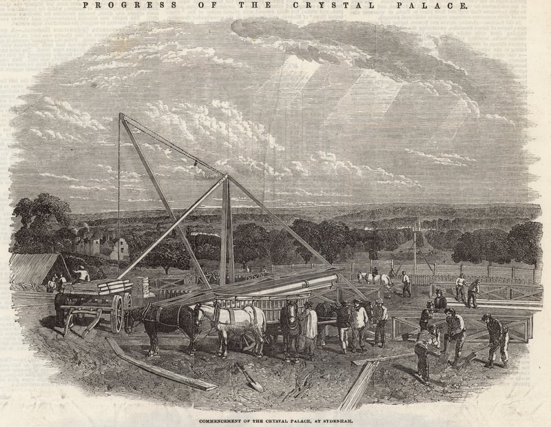 Påbegyndelse af Crystal Palace i Sydenham af English School