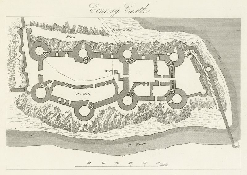 Conway Castle (gravering) af English School