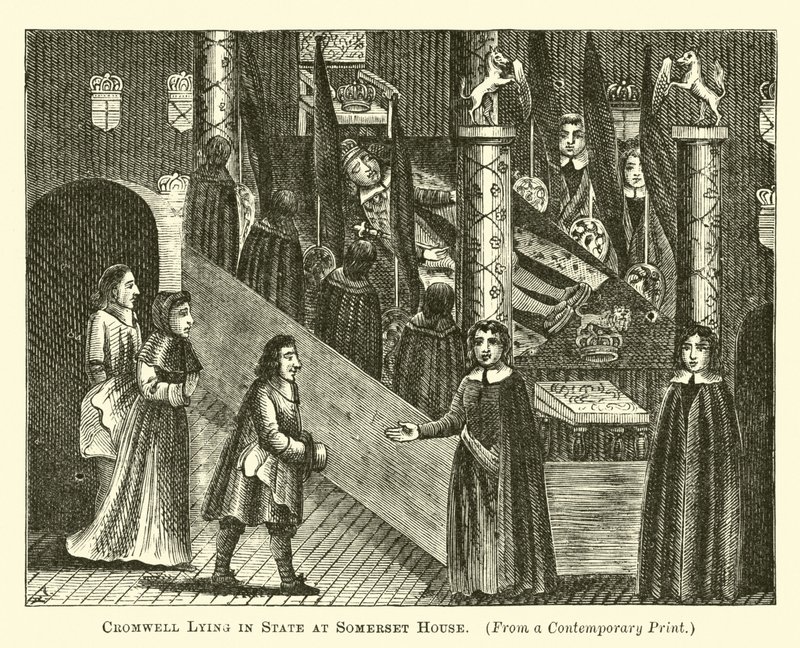 Cromwell Lying in State at Somerset House  af English School