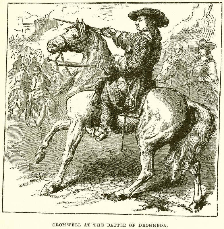 Cromwell i slaget ved Drogheda af English School