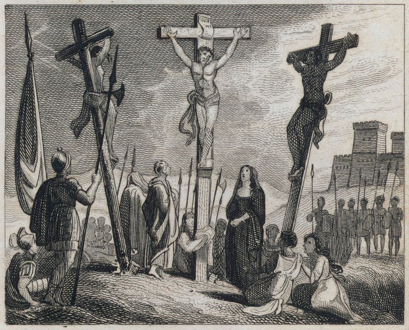 Jesu Kristi korsfæstelse (gravering) af English School