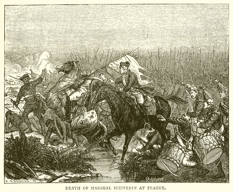 Marshal Schwerins død i Prag af English School