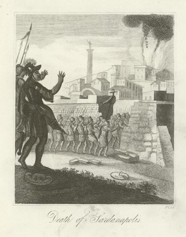 Sardanapalus død af English School