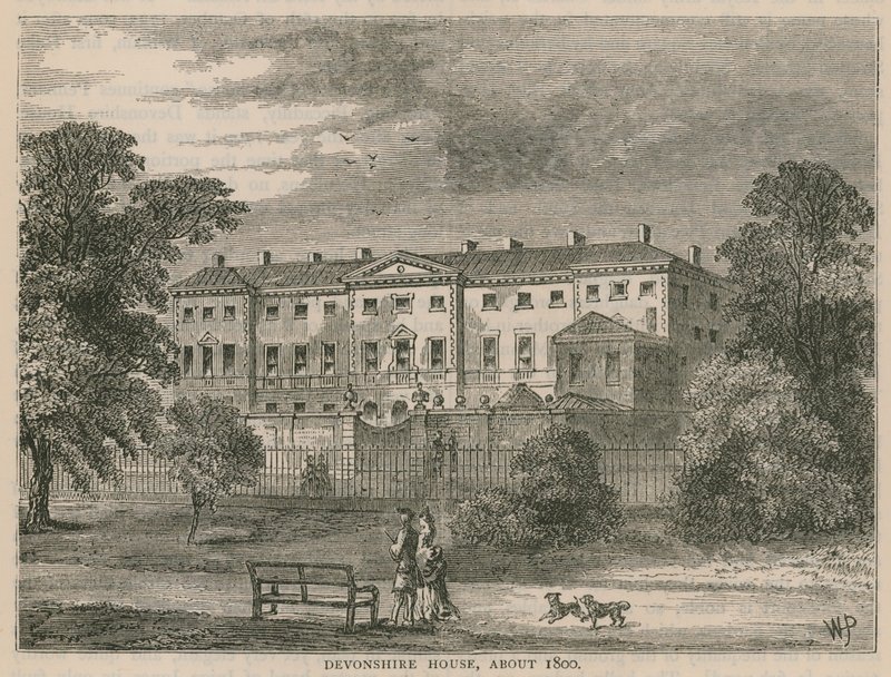Devonshire House, London, omkring 1800 af English School