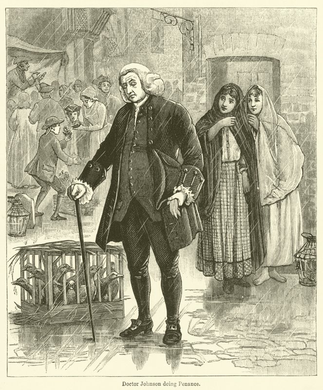 Doktor Johnson laver bod (gravering) af English School