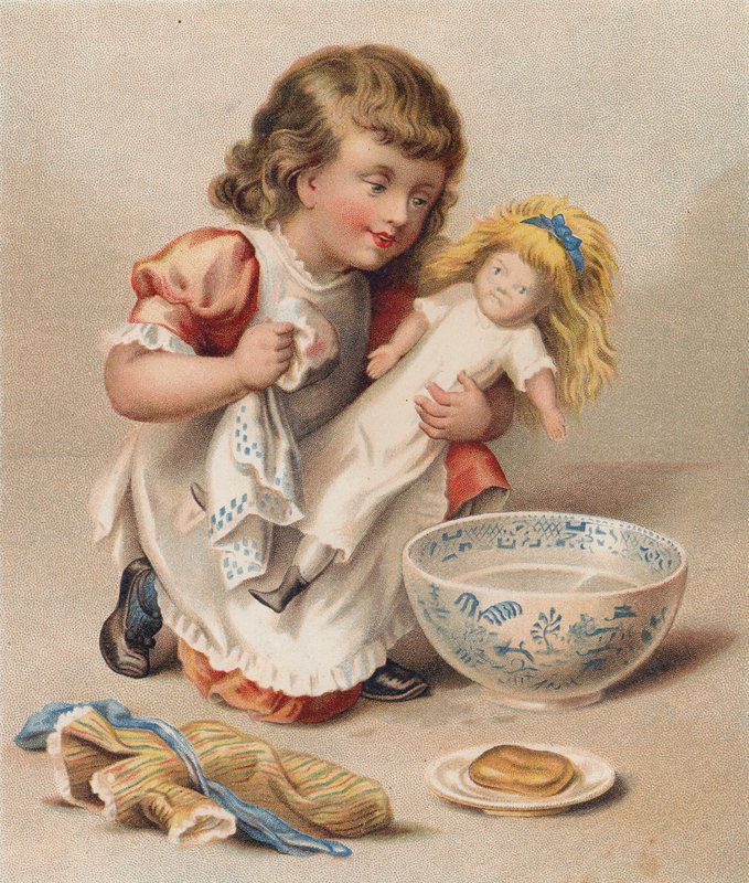 Dollys bad (chromolitho) af English School