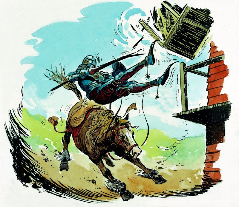 Don Quixote lader en vindmølle af English School