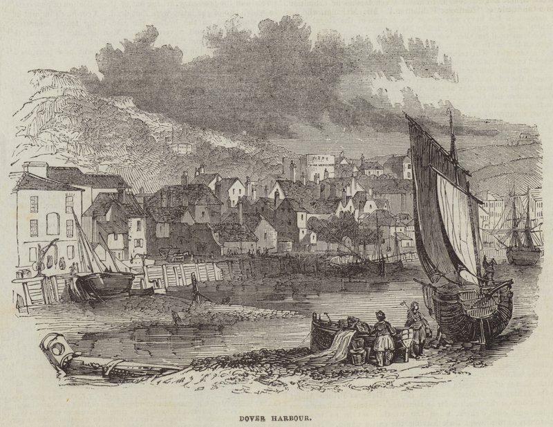 Dover Harbor (gravering) af English School