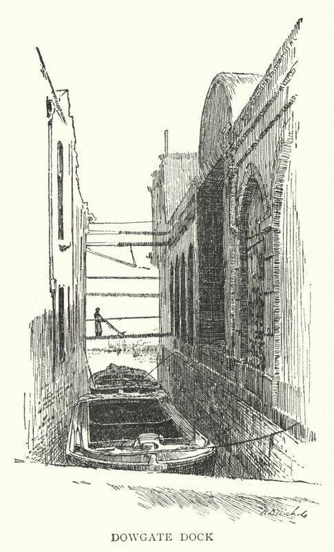 Dowgate Dock (gravering) af English School