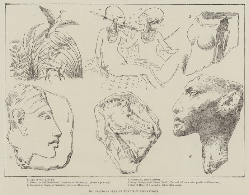 Dr. Flinders Petries egyptiske udgravninger (gravering) af English School