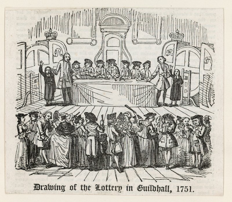 Udtrækning af lotteriet i Guildhall, 1751 af English School