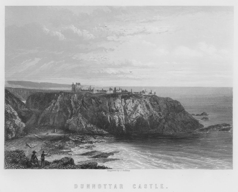 Dunnottar Castle (gravering) af English School