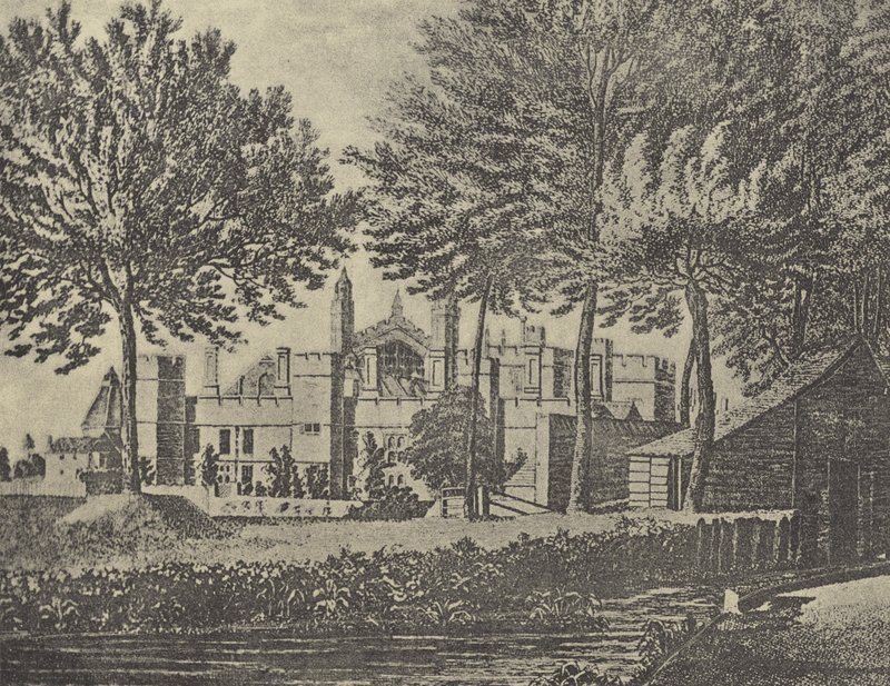 East View of the College, 1746 (gravure) af English School