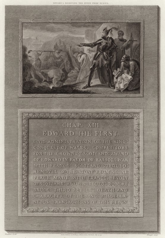 Edward I fjerner stenen fra Scone af English School