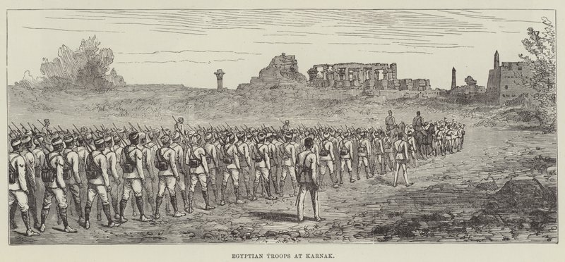 Egyptiske tropper ved Karnak (gravering) af English School
