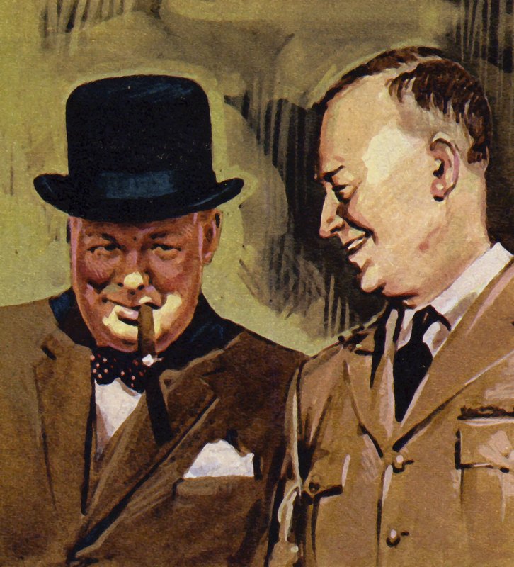 Eisenhower og Winston Churchill af English School