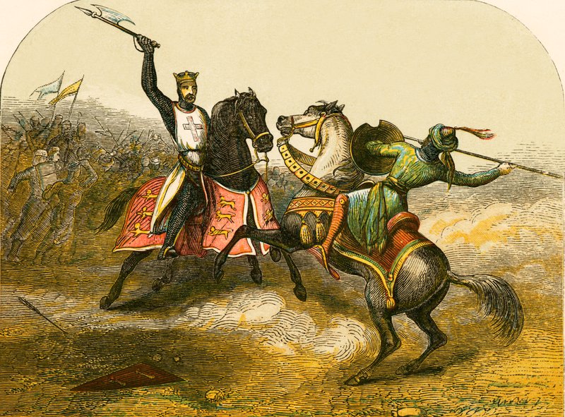 Møde mellem Richard I og Saladin af English School