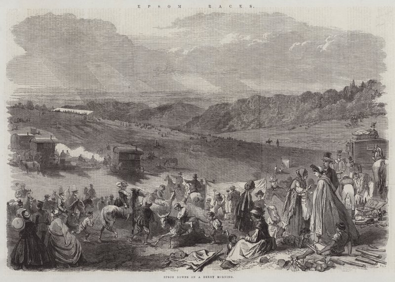 Epsom Races (gravering) af English School