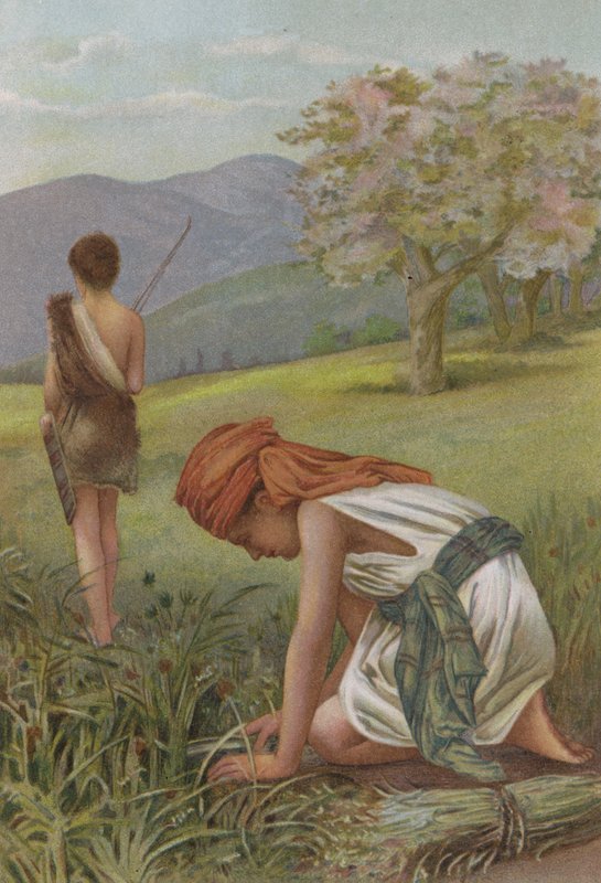 Esau og Jakob (chromolitho) af English School