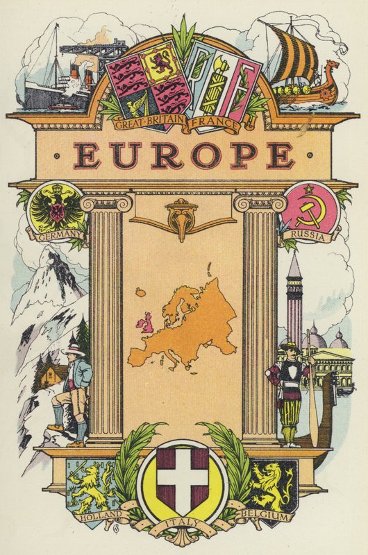 Europa (farve litho) af English School