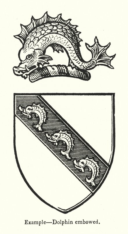 Eksempel, delfinpræget (gravering) af English School