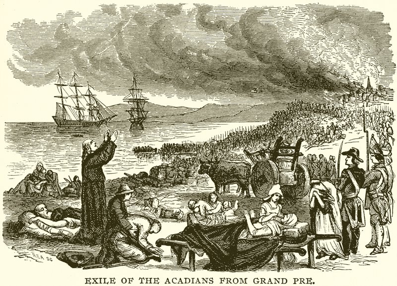 Exile of the Acadians fra Grand Pre af English School