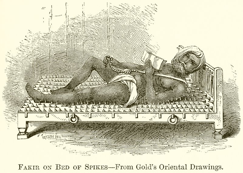 Fakir på Bed of Spikes af English School