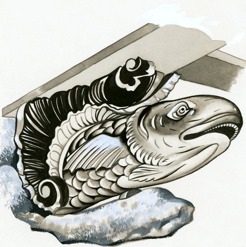 Fisk gargoyle af English School