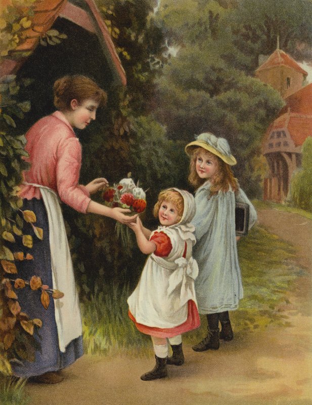 Blomster til læreren (chromolitho) af English School