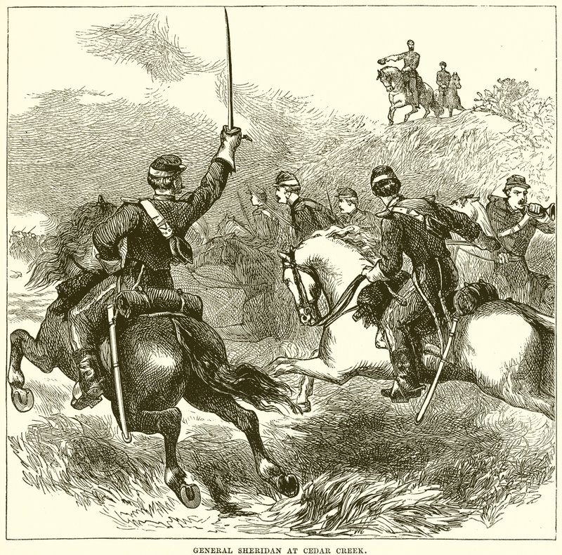 General Sheridan ved Cedar Creek af English School