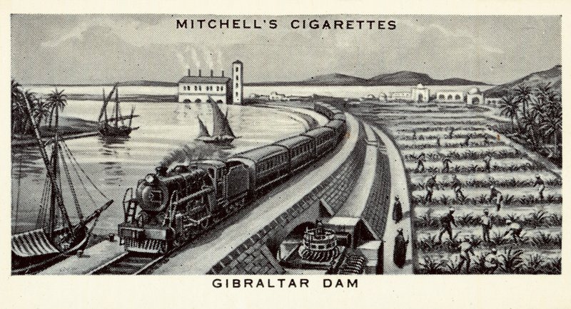 Gibraltar Dam (litho) af English School
