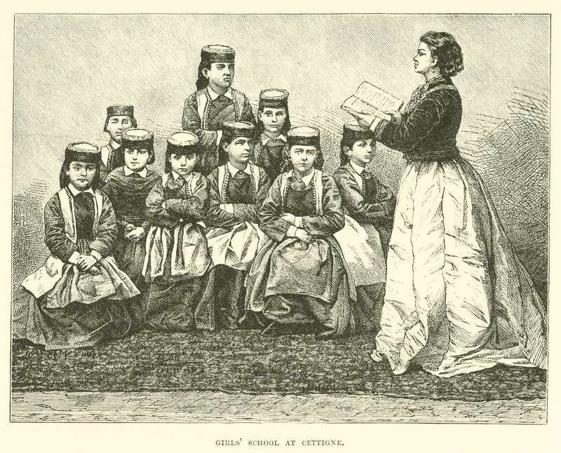 Pigeskole i Cettigne af English School