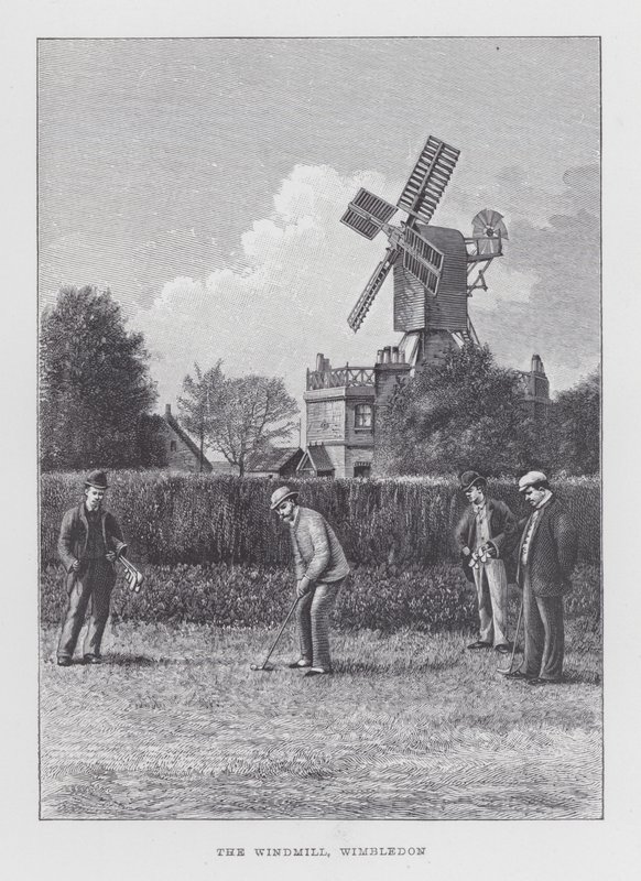 Golf: Vindmøllen, Wimbledon (litho) af English School