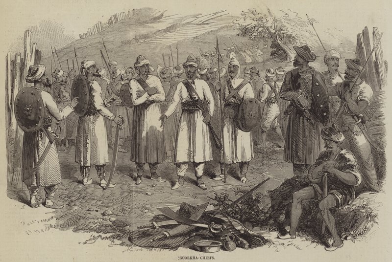 Goorkha Chiefs (gravering) af English School