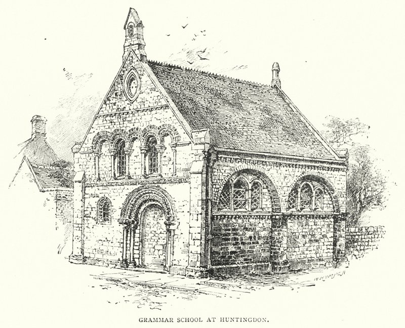 Grammar School i Huntingdon (gravering) af English School