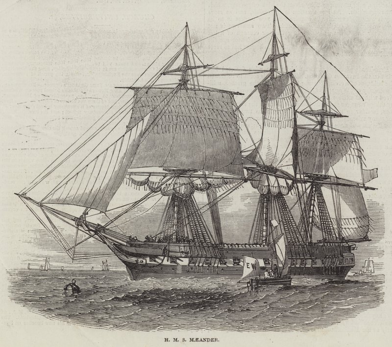 HMS Maeander (gravering) af English School
