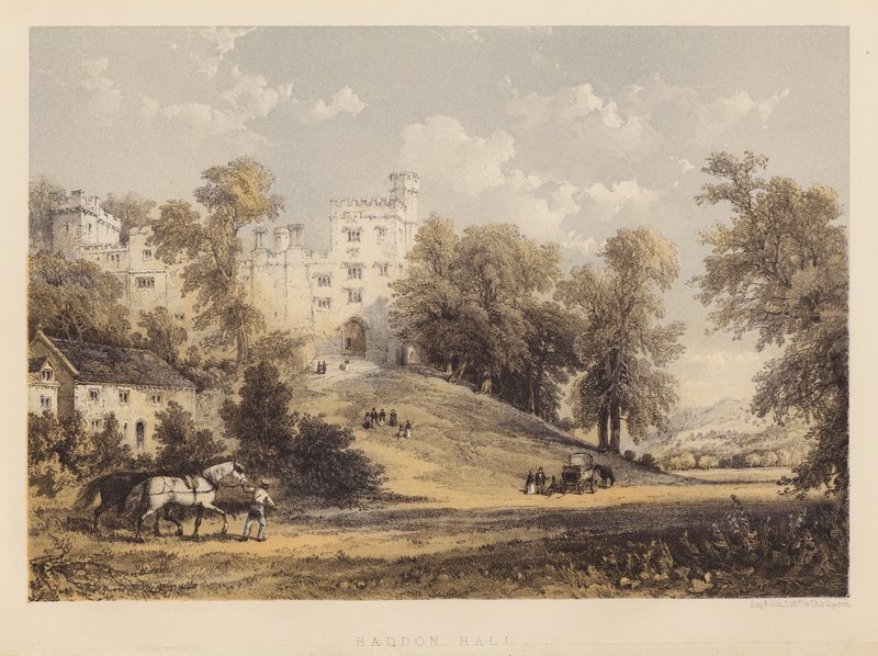 Haddon Hall (akvatint) af English School