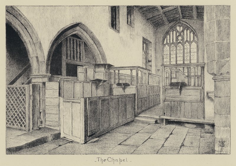 Haddon Hall, Kapellet (litho) af English School