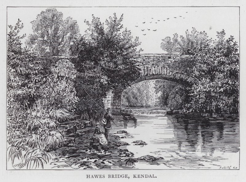 Hawes Bridge, Kendal (gravering) af English School