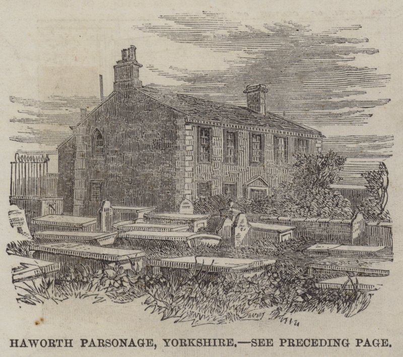 Haworth præstegård, Yorkshire (gravering) af English School