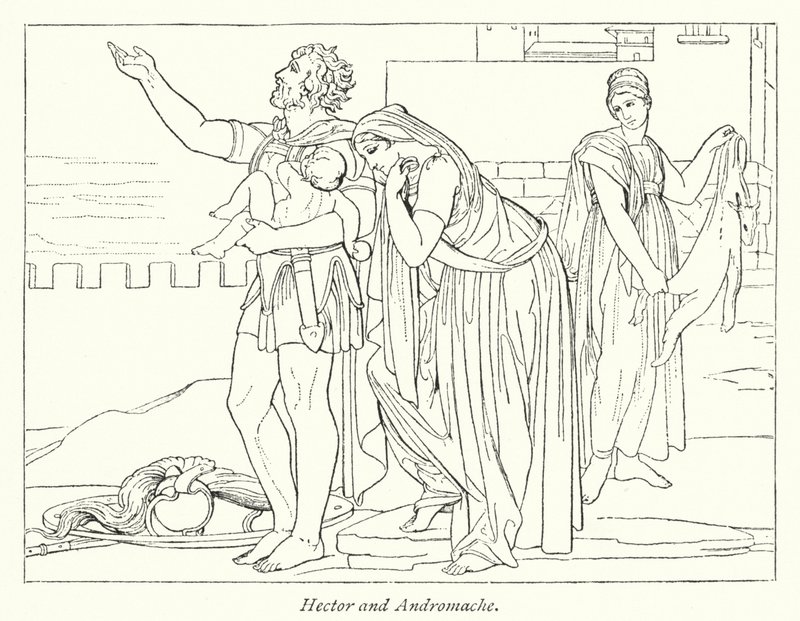 Hector og Andromache (litho) af English School