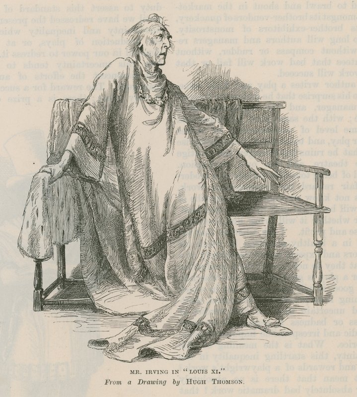 Henry Irving, skuespiller, i Louis XI af English School