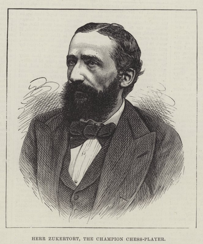Herr Zukertort, mesterskakspilleren (gravering) af English School